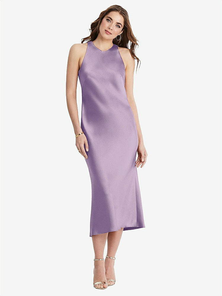 【NEW】【STYLE: LB005】ネクタイ 首 カットアウト MIDI タンク ドレス  -  ルー【COLOR: Pale Purple】【SIZE: 00-30W】