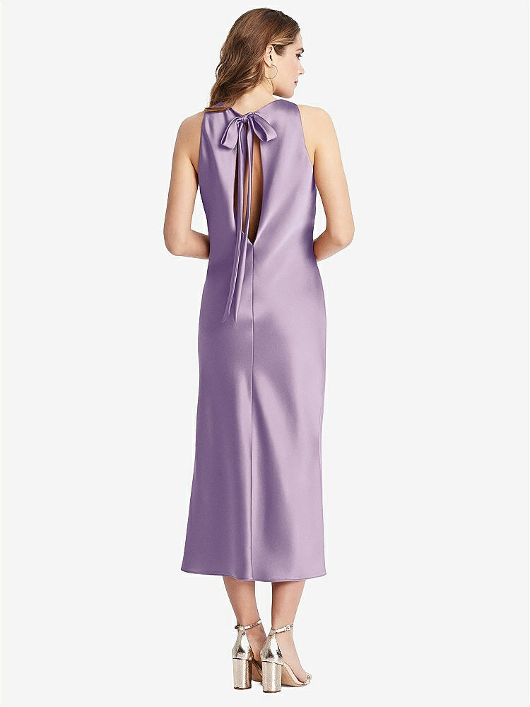 【NEW】【STYLE: LB005】ネクタイ 首 カットアウト MIDI タンク ドレス  -  ルー【COLOR: Pale Purple】【SIZE: 00-30W】