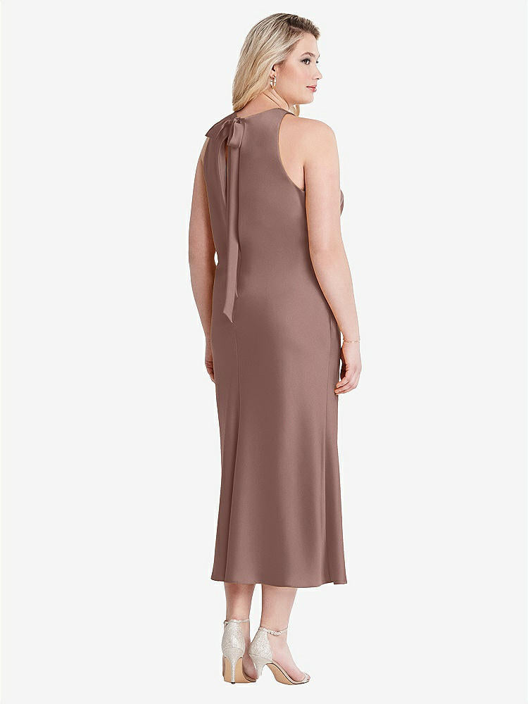 【STYLE: LB005】Tie Neck Cutout Midi Tank Dress - Lou【COLOR: Sienna】