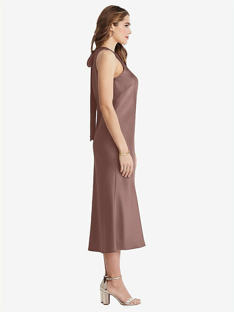 【STYLE: LB005】Tie Neck Cutout Midi Tank Dress - Lou【COLOR: Sienna】