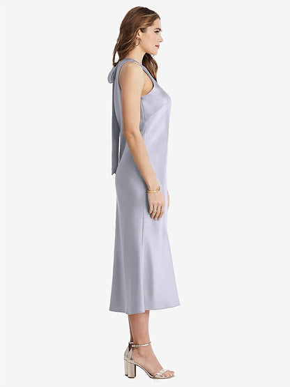 【NEW】【STYLE: LB005】ネクタイ 首 カットアウト MIDI タンク ドレス  -  ルー【COLOR: Silver Dove】【SIZE: 00-30W】