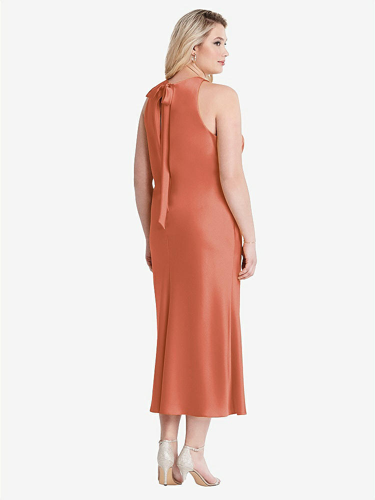 【STYLE: LB005】Tie Neck Cutout Midi Tank Dress - Lou【COLOR: Terracotta Copper】