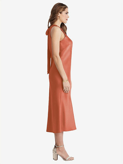 【STYLE: LB005】Tie Neck Cutout Midi Tank Dress - Lou【COLOR: Terracotta Copper】