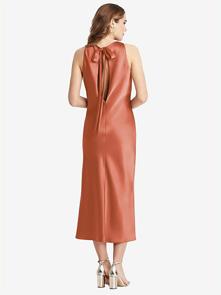 【STYLE: LB005】Tie Neck Cutout Midi Tank Dress - Lou【COLOR: Terracotta Copper】