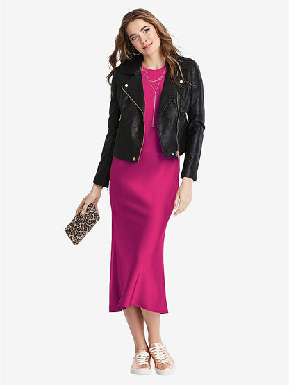 【NEW】【STYLE: LB005】ネクタイ 首 カットアウト MIDI タンク ドレス  -  ルー【COLOR: Think Pink】【SIZE: 00-30W】