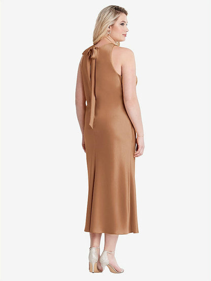 【STYLE: LB005】Tie Neck Cutout Midi Tank Dress - Lou【COLOR: Toffee】