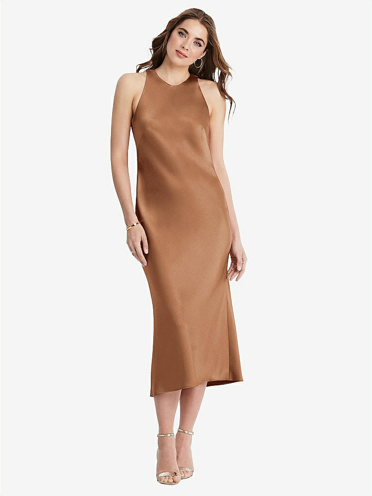 【STYLE: LB005】Tie Neck Cutout Midi Tank Dress - Lou【COLOR: Toffee】