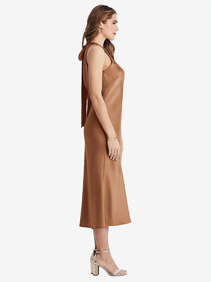 【STYLE: LB005】Tie Neck Cutout Midi Tank Dress - Lou【COLOR: Toffee】