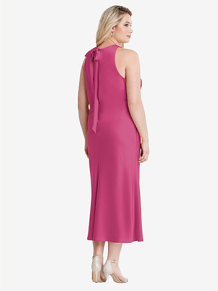 【NEW】【STYLE: LB005】ネクタイ 首 カットアウト MIDI タンク ドレス  -  ルー【COLOR: Tea Rose】【SIZE: 00-30W】