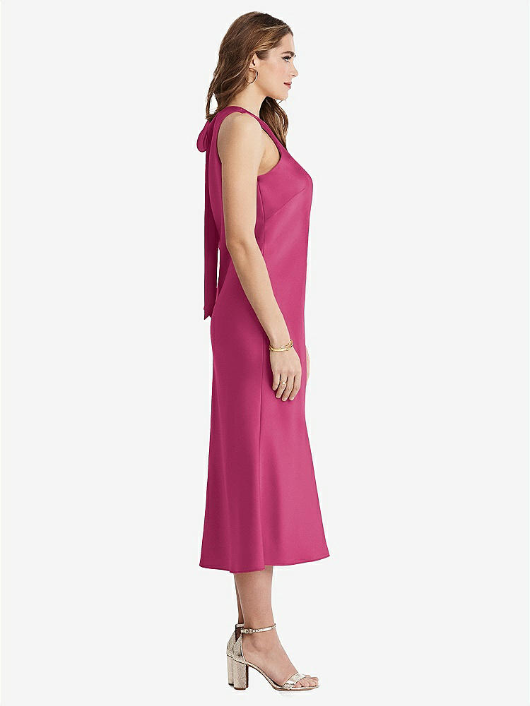 【NEW】【STYLE: LB005】ネクタイ 首 カットアウト MIDI タンク ドレス  -  ルー【COLOR: Tea Rose】【SIZE: 00-30W】