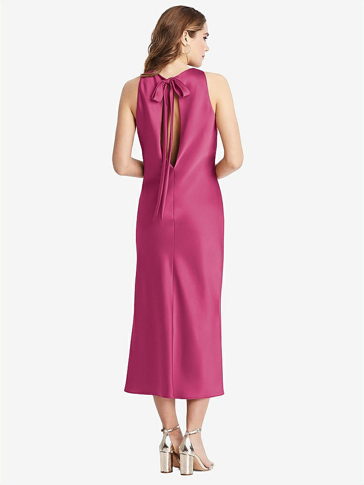 【NEW】【STYLE: LB005】ネクタイ 首 カットアウト MIDI タンク ドレス  -  ルー【COLOR: Tea Rose】【SIZE: 00-30W】