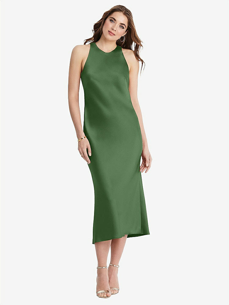 【STYLE: LB005】Tie Neck Cutout Midi Tank Dress - Lou【COLOR: Vineyard Green】
