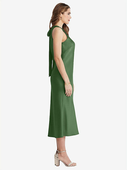 【STYLE: LB005】Tie Neck Cutout Midi Tank Dress - Lou【COLOR: Vineyard Green】