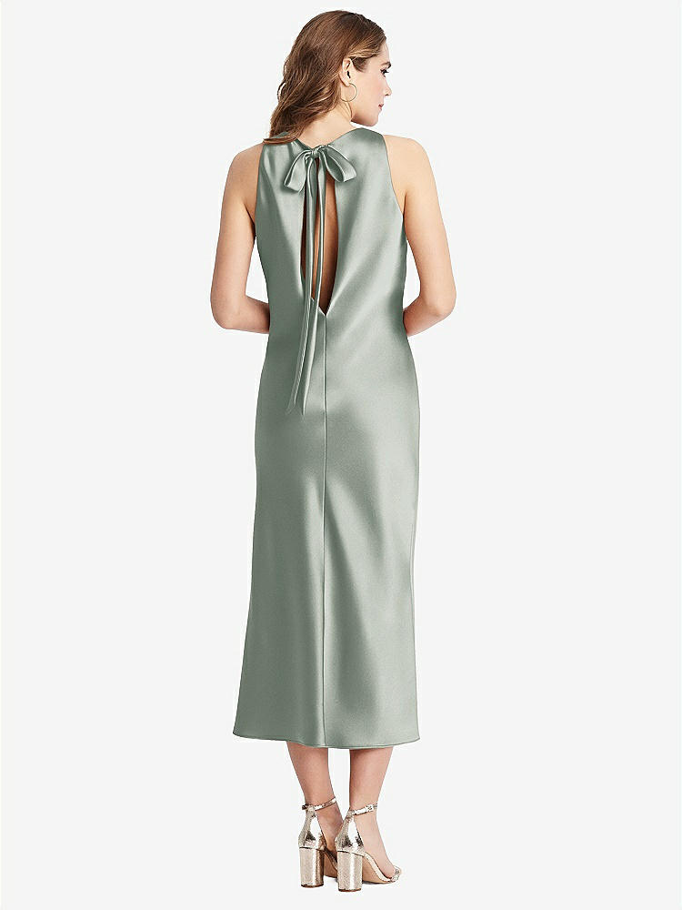 【STYLE: LB005】Tie Neck Cutout Midi Tank Dress - Lou【COLOR: Willow Green】