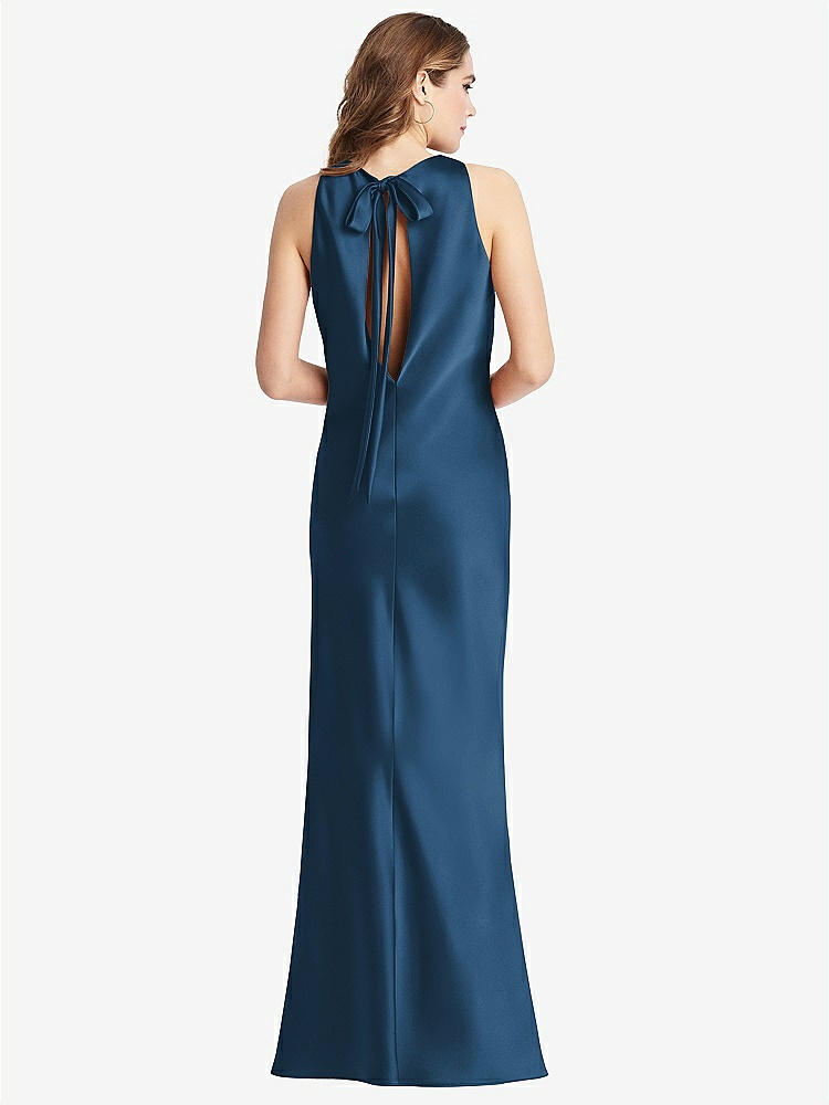 【STYLE: LB006】Tie Neck Low Back Maxi Tank Dress - Marin【COLOR: Dusk Blue】