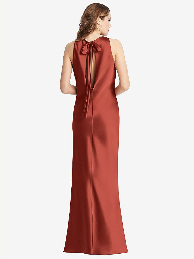 【STYLE: LB006】Tie Neck Low Back Maxi Tank Dress - Marin【COLOR: Amber Sunset】