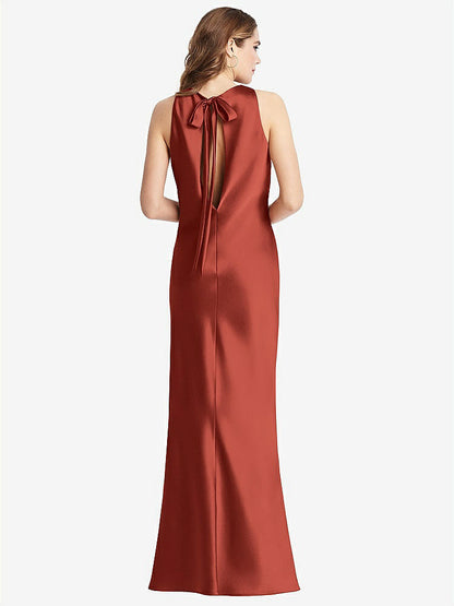 【STYLE: LB006】Tie Neck Low Back Maxi Tank Dress - Marin【COLOR: Amber Sunset】