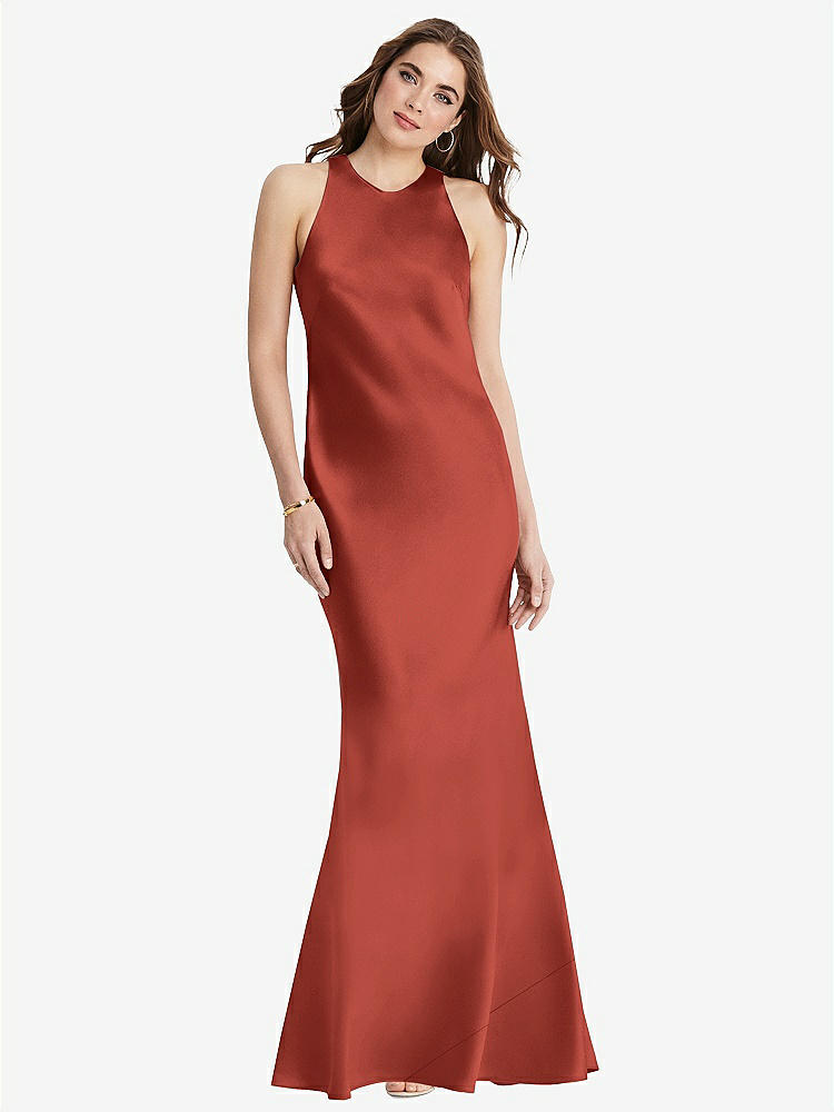 【STYLE: LB006】Tie Neck Low Back Maxi Tank Dress - Marin【COLOR: Amber Sunset】