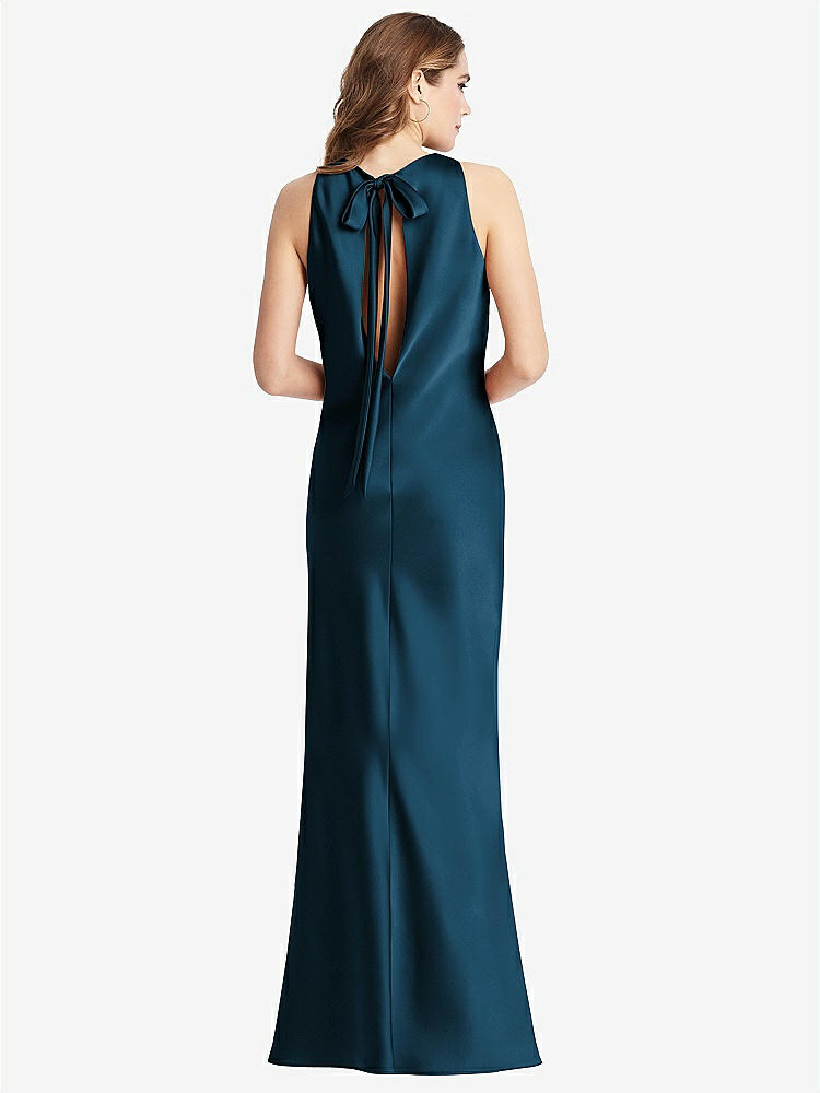 【STYLE: LB006】Tie Neck Low Back Maxi Tank Dress - Marin【COLOR: Atlantic Blue】