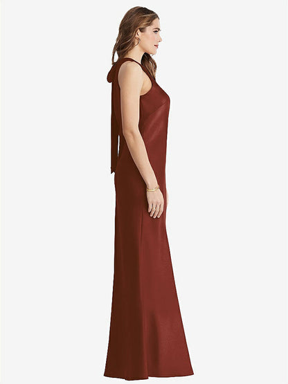 【STYLE: LB006】Tie Neck Low Back Maxi Tank Dress - Marin【COLOR: Auburn Moon】