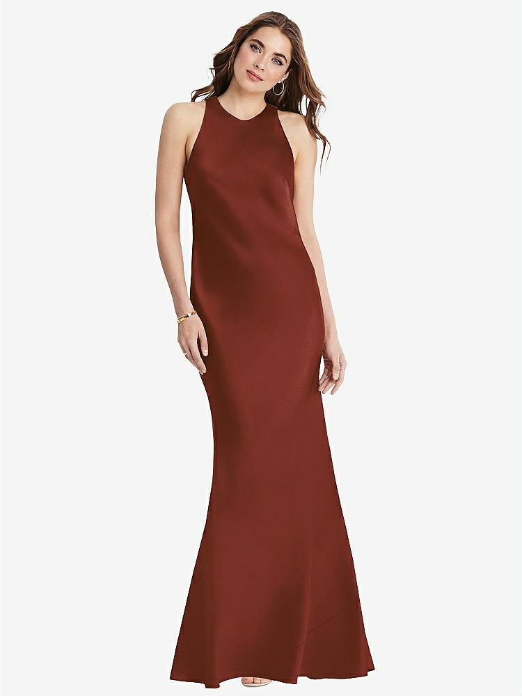 【STYLE: LB006】Tie Neck Low Back Maxi Tank Dress - Marin【COLOR: Auburn Moon】