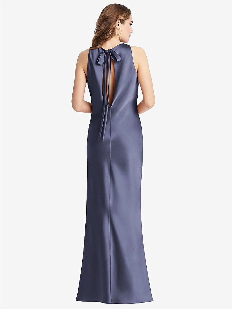 【STYLE: LB006】Tie Neck Low Back Maxi Tank Dress - Marin【COLOR: French Blue】
