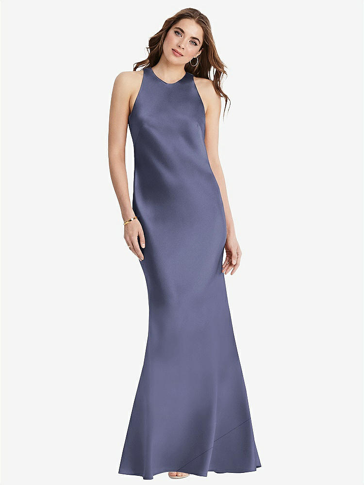 【STYLE: LB006】Tie Neck Low Back Maxi Tank Dress - Marin【COLOR: French Blue】