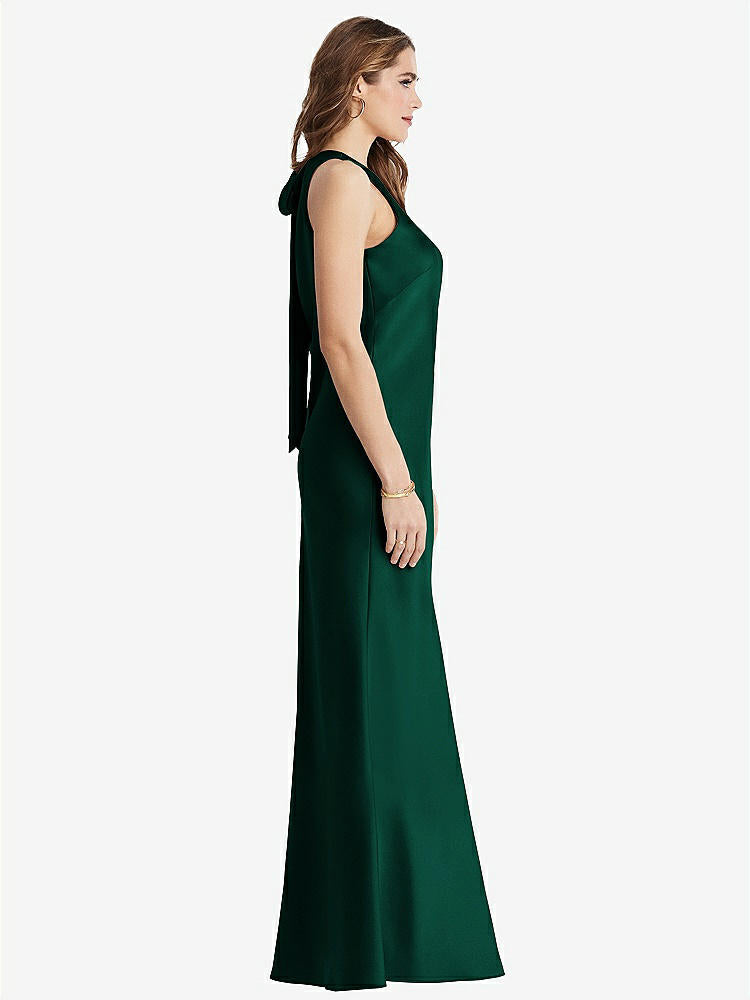 【STYLE: LB006】Tie Neck Low Back Maxi Tank Dress - Marin【COLOR: Hunter Green】