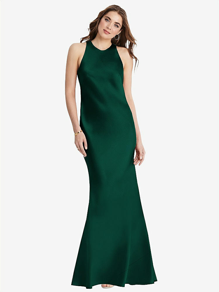 【STYLE: LB006】Tie Neck Low Back Maxi Tank Dress - Marin【COLOR: Hunter Green】