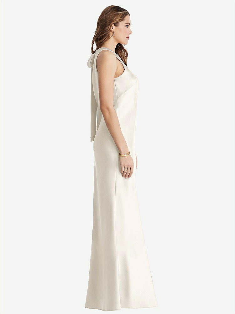 【STYLE: LB006】Tie Neck Low Back Maxi Tank Dress - Marin【COLOR: Ivory】