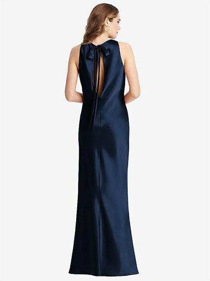 【NEW】【STYLE: LB006】ネクタイ 首 低 背面 マキシ タンク ドレス  -  マリン【COLOR: Midnight Navy】【SIZE: 00-30W】