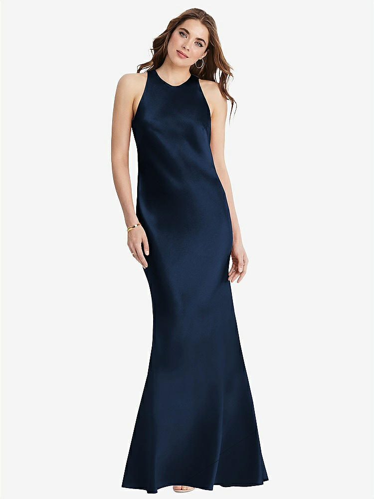 【STYLE: LB006】Tie Neck Low Back Maxi Tank Dress - Marin【COLOR: Midnight Navy】