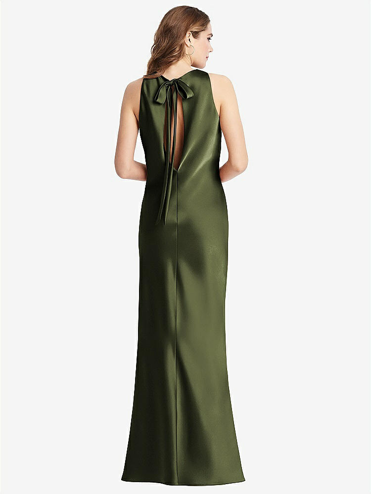 【STYLE: LB006】Tie Neck Low Back Maxi Tank Dress - Marin【COLOR: Olive Green】