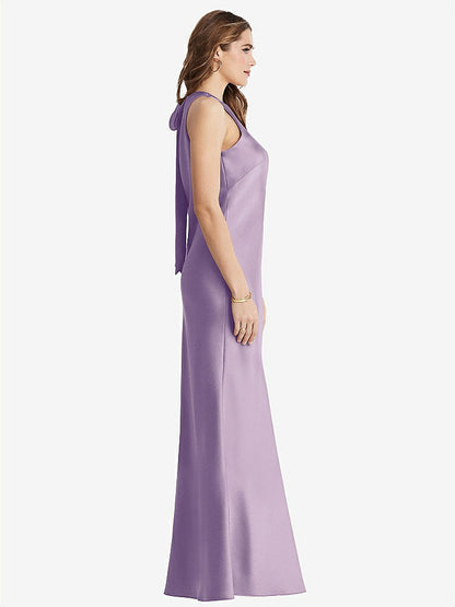 【NEW】【STYLE: LB006】ネクタイ 首 低 背面 マキシ タンク ドレス  -  マリン【COLOR: Pale Purple】【SIZE: 00-30W】