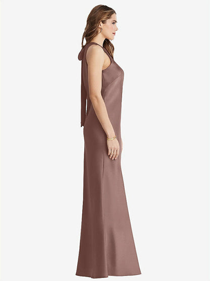 【STYLE: LB006】Tie Neck Low Back Maxi Tank Dress - Marin【COLOR: Sienna】