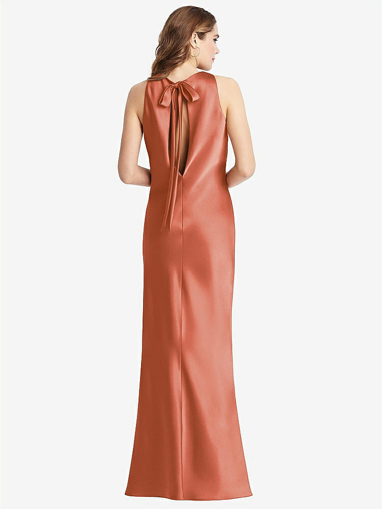 【STYLE: LB006】Tie Neck Low Back Maxi Tank Dress - Marin【COLOR: Terracotta Copper】