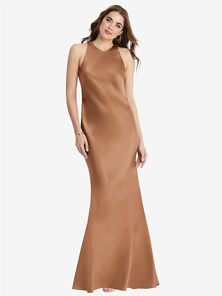 【STYLE: LB006】Tie Neck Low Back Maxi Tank Dress - Marin【COLOR: Toffee】