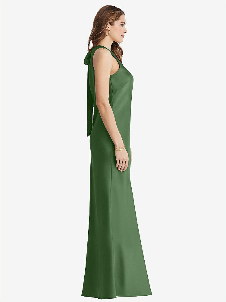 【STYLE: LB006】Tie Neck Low Back Maxi Tank Dress - Marin【COLOR: Vineyard Green】