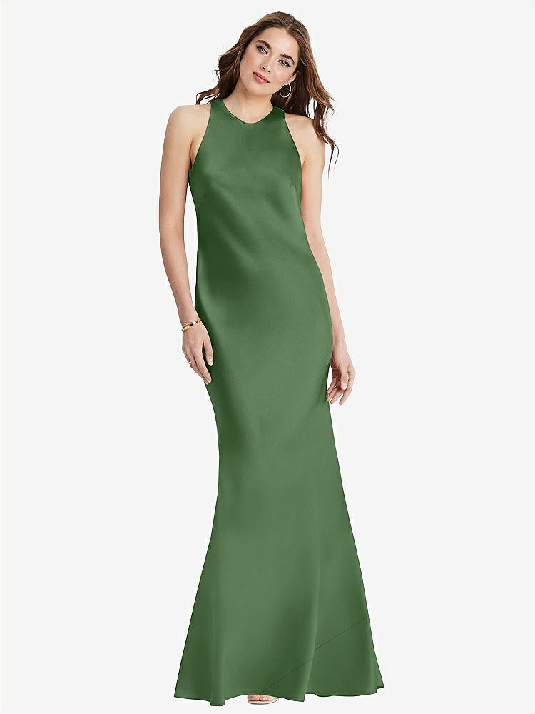 【STYLE: LB006】Tie Neck Low Back Maxi Tank Dress - Marin【COLOR: Vineyard Green】