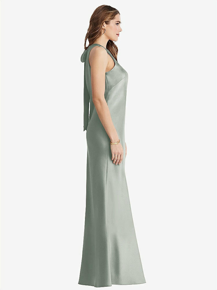 【STYLE: LB006】Tie Neck Low Back Maxi Tank Dress - Marin【COLOR: Willow Green】