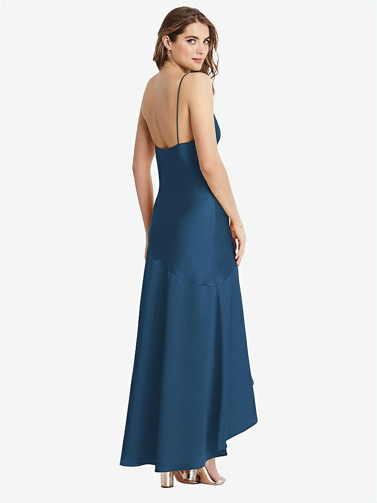 【STYLE: LB007】Asymmetrical Drop Waist High-Low Slip Dress - Devon【COLOR: Dusk Blue】