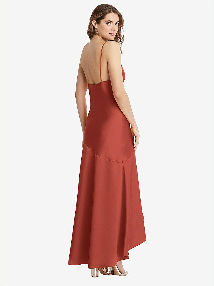【STYLE: LB007】Asymmetrical Drop Waist High-Low Slip Dress - Devon【COLOR: Amber Sunset】
