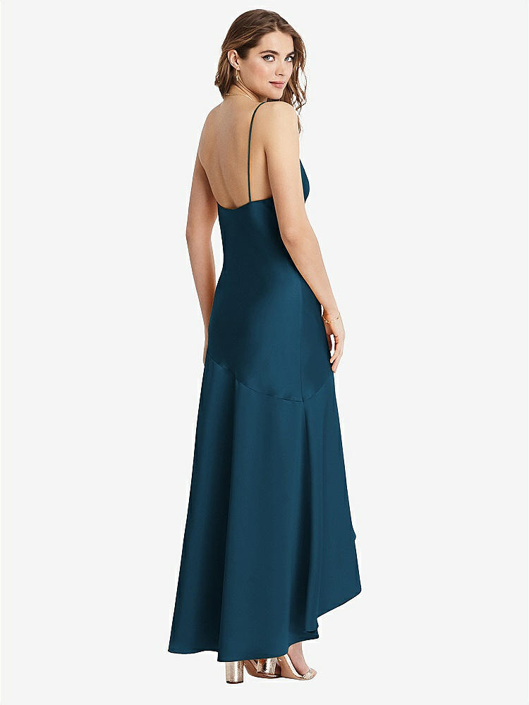 【STYLE: LB007】Asymmetrical Drop Waist High-Low Slip Dress - Devon【COLOR: Atlantic Blue】