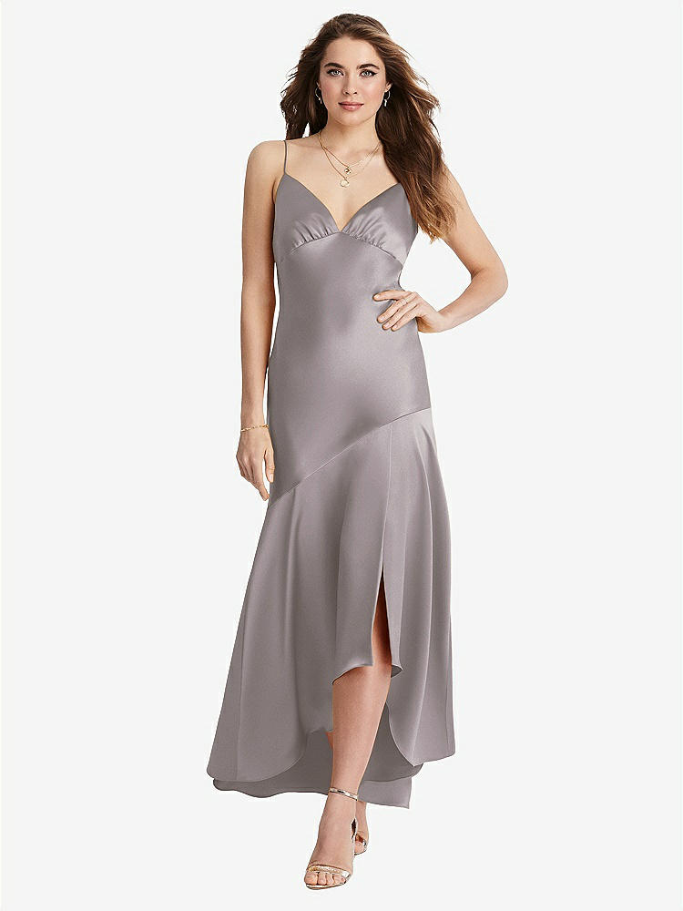 【NEW】【STYLE: LB007】非対称 ドロップ ウエスト ハイロー スリップ ドレス  -  デボン【COLOR: Cashmere Gray】【SIZE: 00-30W】