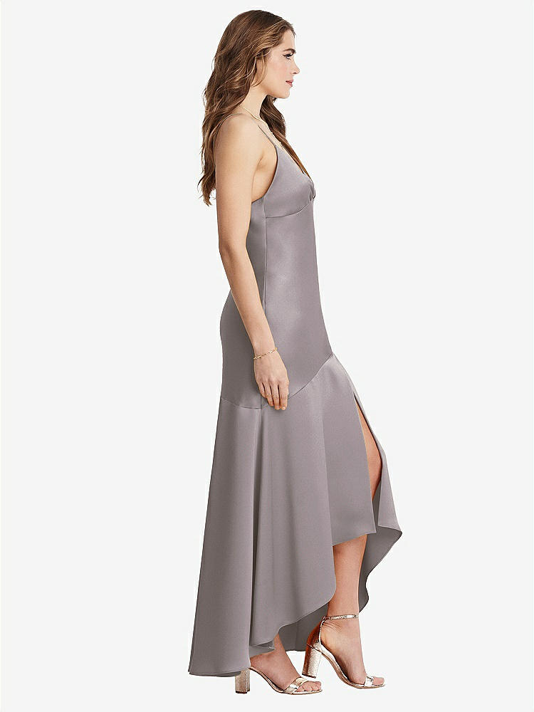 【NEW】【STYLE: LB007】非対称 ドロップ ウエスト ハイロー スリップ ドレス  -  デボン【COLOR: Cashmere Gray】【SIZE: 00-30W】