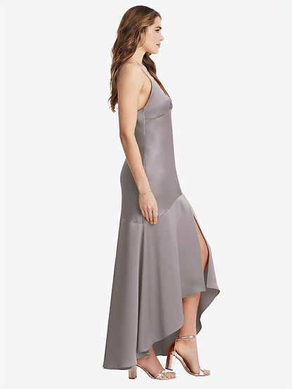【NEW】【STYLE: LB007】非対称 ドロップ ウエスト ハイロー スリップ ドレス  -  デボン【COLOR: Cashmere Gray】【SIZE: 00-30W】