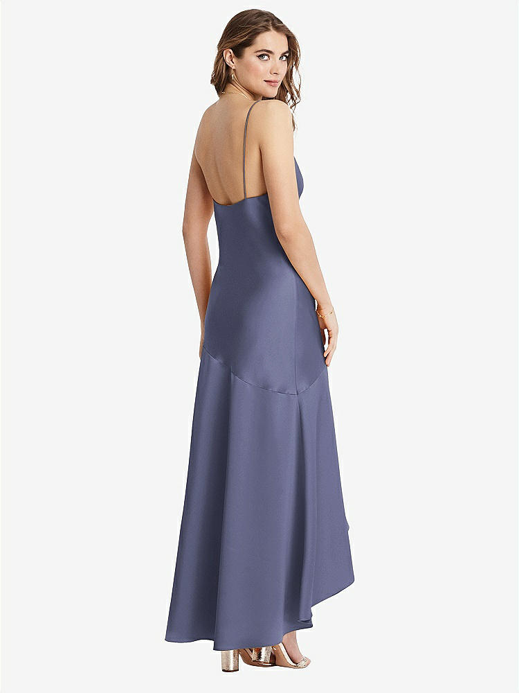 【STYLE: LB007】Asymmetrical Drop Waist High-Low Slip Dress - Devon【COLOR: French Blue】