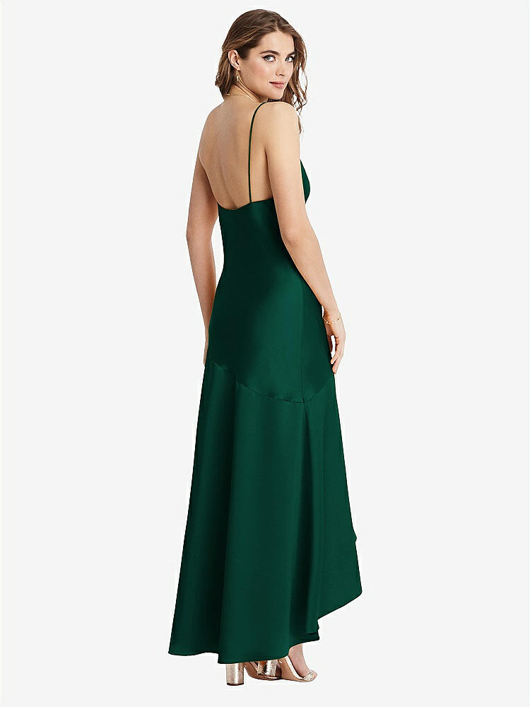 【STYLE: LB007】Asymmetrical Drop Waist High-Low Slip Dress - Devon【COLOR: Hunter Green】