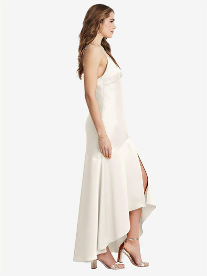 【STYLE: LB007】Asymmetrical Drop Waist High-Low Slip Dress - Devon【COLOR: Ivory】