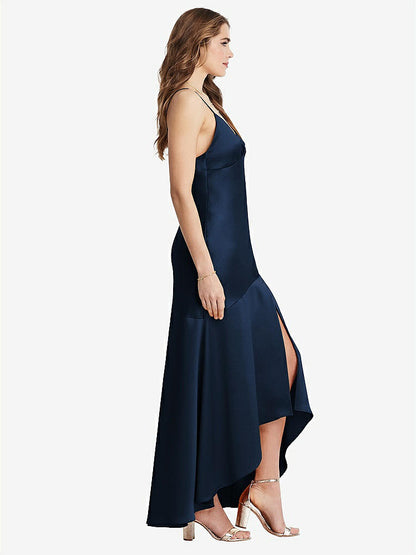 【NEW】【STYLE: LB007】非対称 ドロップ ウエスト ハイロー スリップ ドレス  -  デボン【COLOR: Midnight Navy】【SIZE: 00-30W】